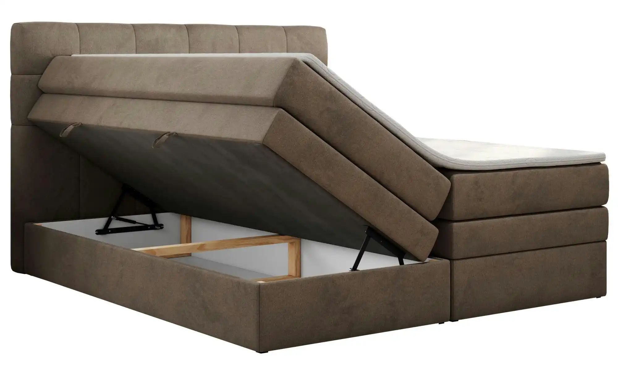 Boxspringbett mit Bettkasten Luka King ¦ braun ¦ Maße (cm): B: 140 H: 110 B günstig online kaufen