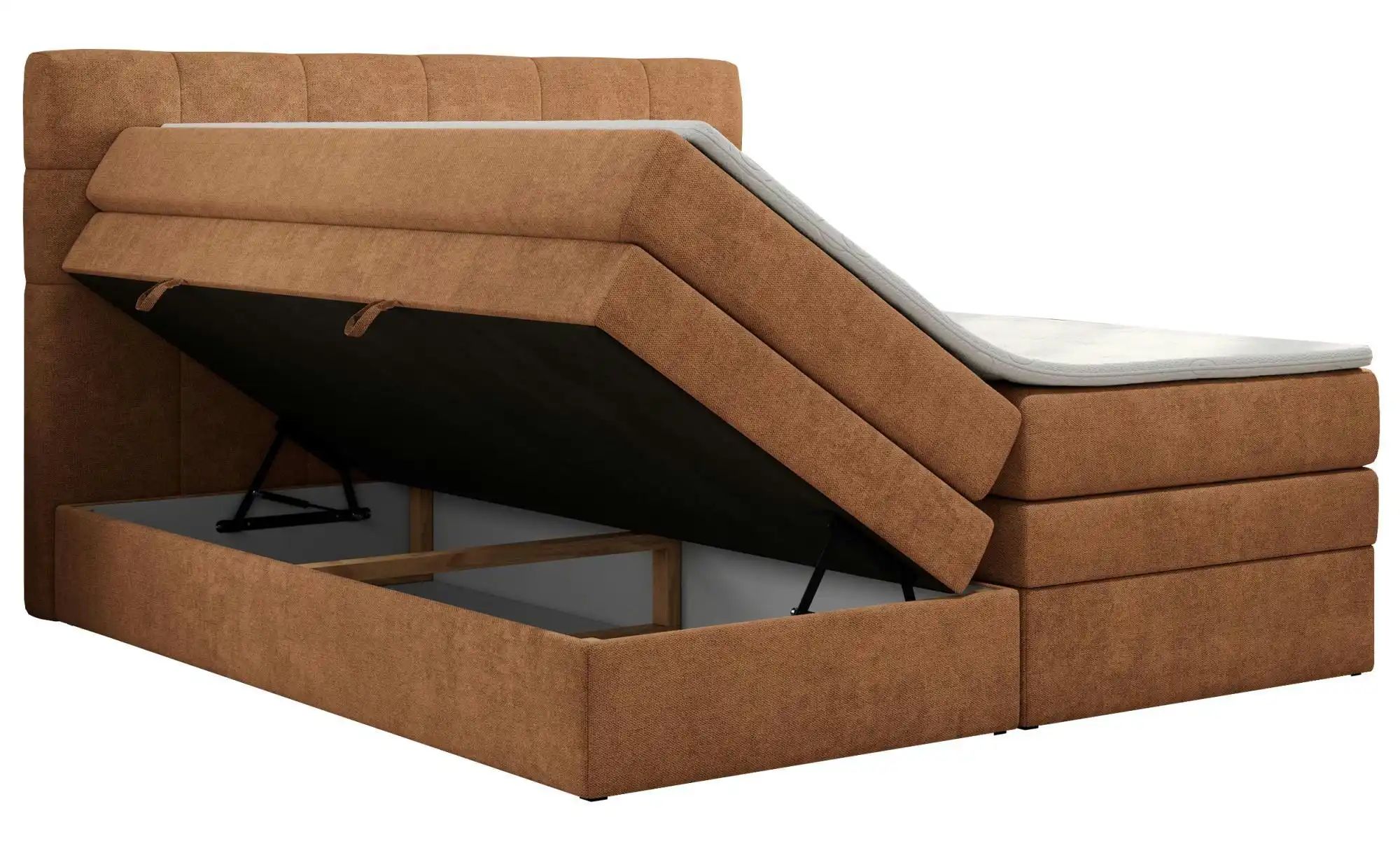 Boxspringbett mit Bettkasten Luka King ¦ orange ¦ Maße (cm): B: 160 H: 110 günstig online kaufen