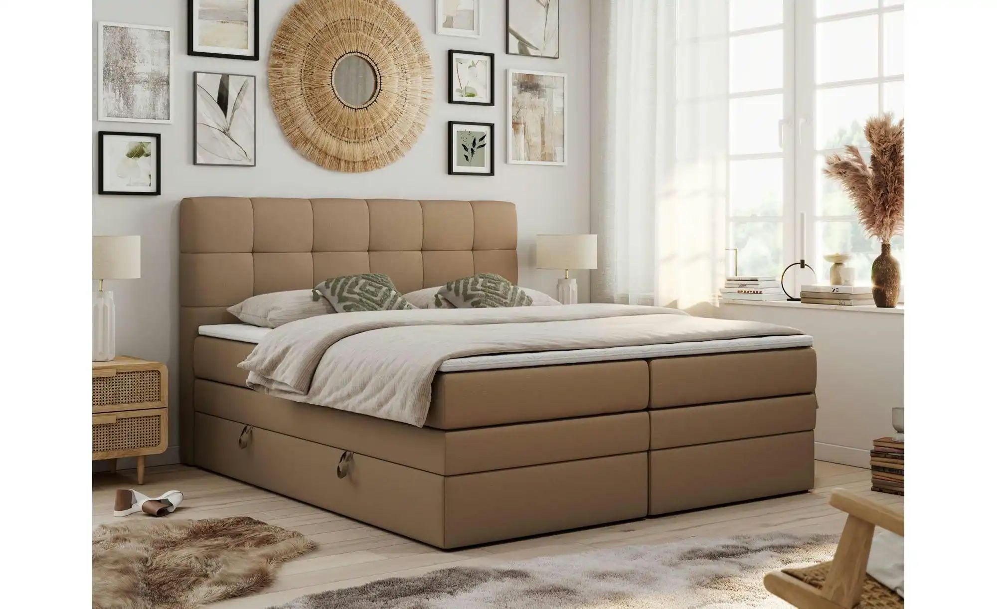 Boxspringbett mit Bettkasten Luka King ¦ braun ¦ Maße (cm): B: 140 H: 110 B günstig online kaufen