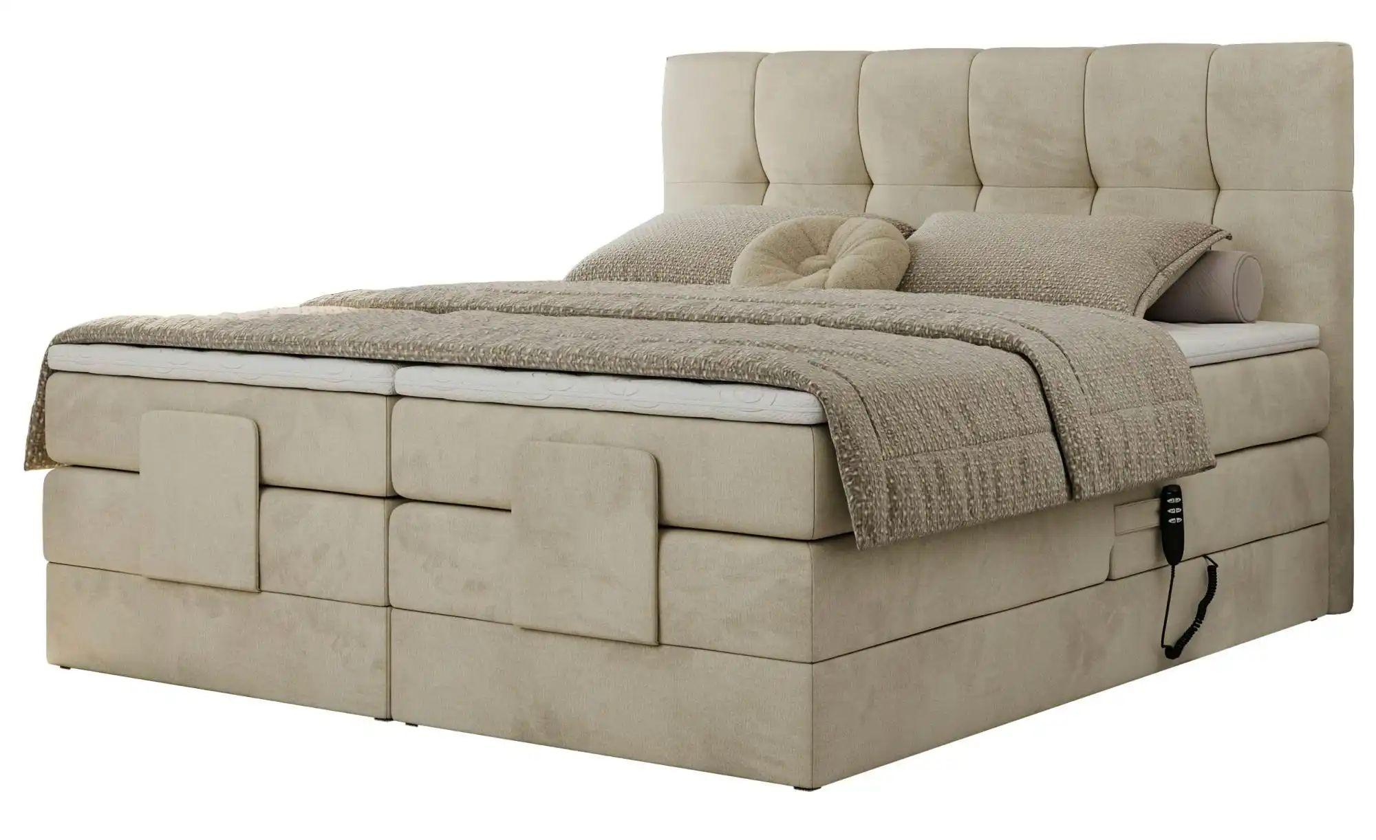 Motor Boxspringbett mit Bettkasten Vittoria ¦ beige ¦ Maße (cm): B: 168 H: günstig online kaufen