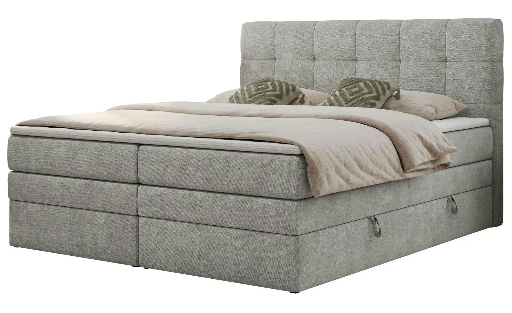 Boxspringbett mit Bettkasten Luka King ¦ grau ¦ Maße (cm): B: 200 H: 110 Be günstig online kaufen