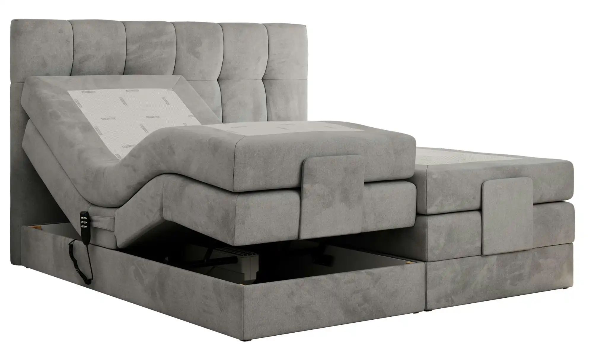 Motor Boxspringbett mit Bettkasten Vittoria ¦ grau ¦ Maße (cm): B: 188 H: 1 günstig online kaufen