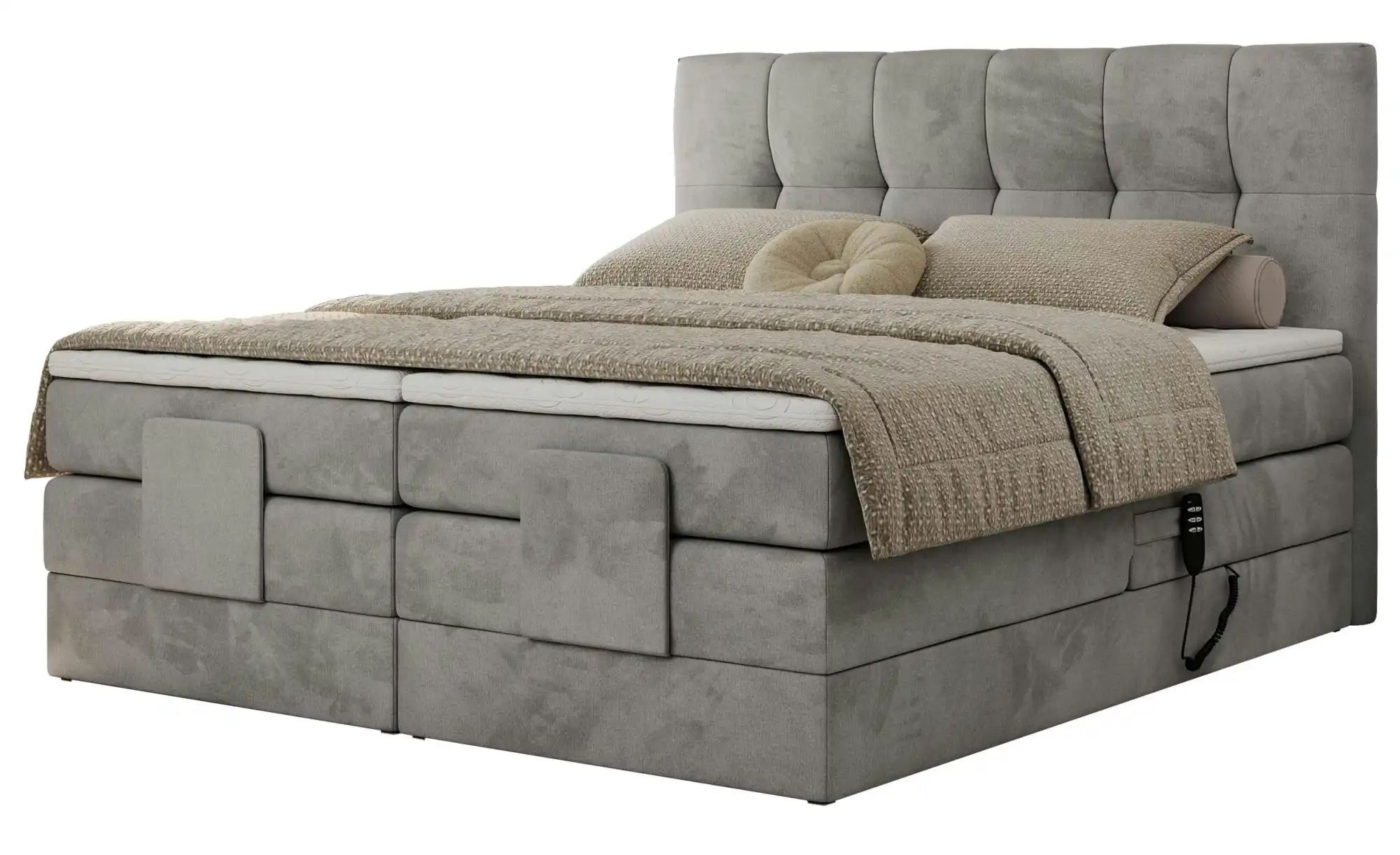 Motor Boxspringbett mit Bettkasten Vittoria ¦ grau ¦ Maße (cm): B: 188 H: 1 günstig online kaufen