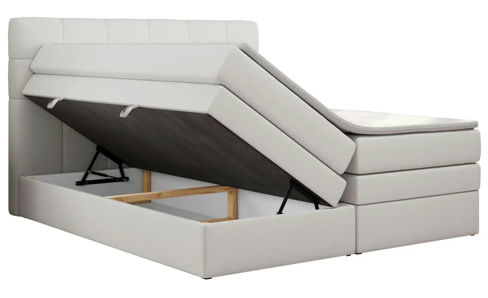 Boxspringbett mit Bettkasten Luka King ¦ weiß ¦ Maße (cm): B: 200 H: 110 Be günstig online kaufen