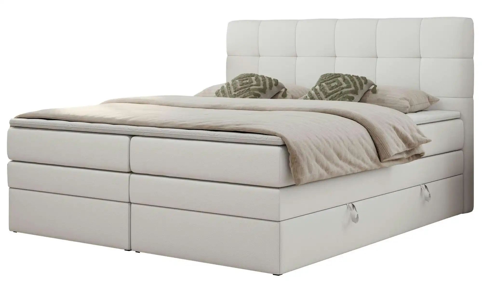 Boxspringbett mit Bettkasten Luka King ¦ weiß ¦ Maße (cm): B: 180 H: 110 Be günstig online kaufen