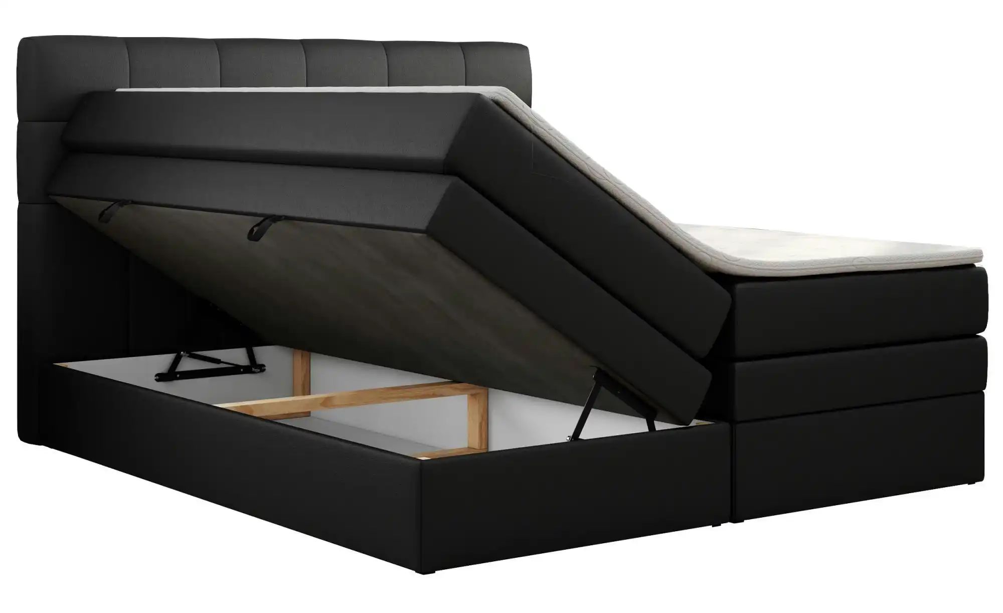 Boxspringbett mit Bettkasten Luka King ¦ schwarz ¦ Maße (cm): B: 200 H: 110 günstig online kaufen