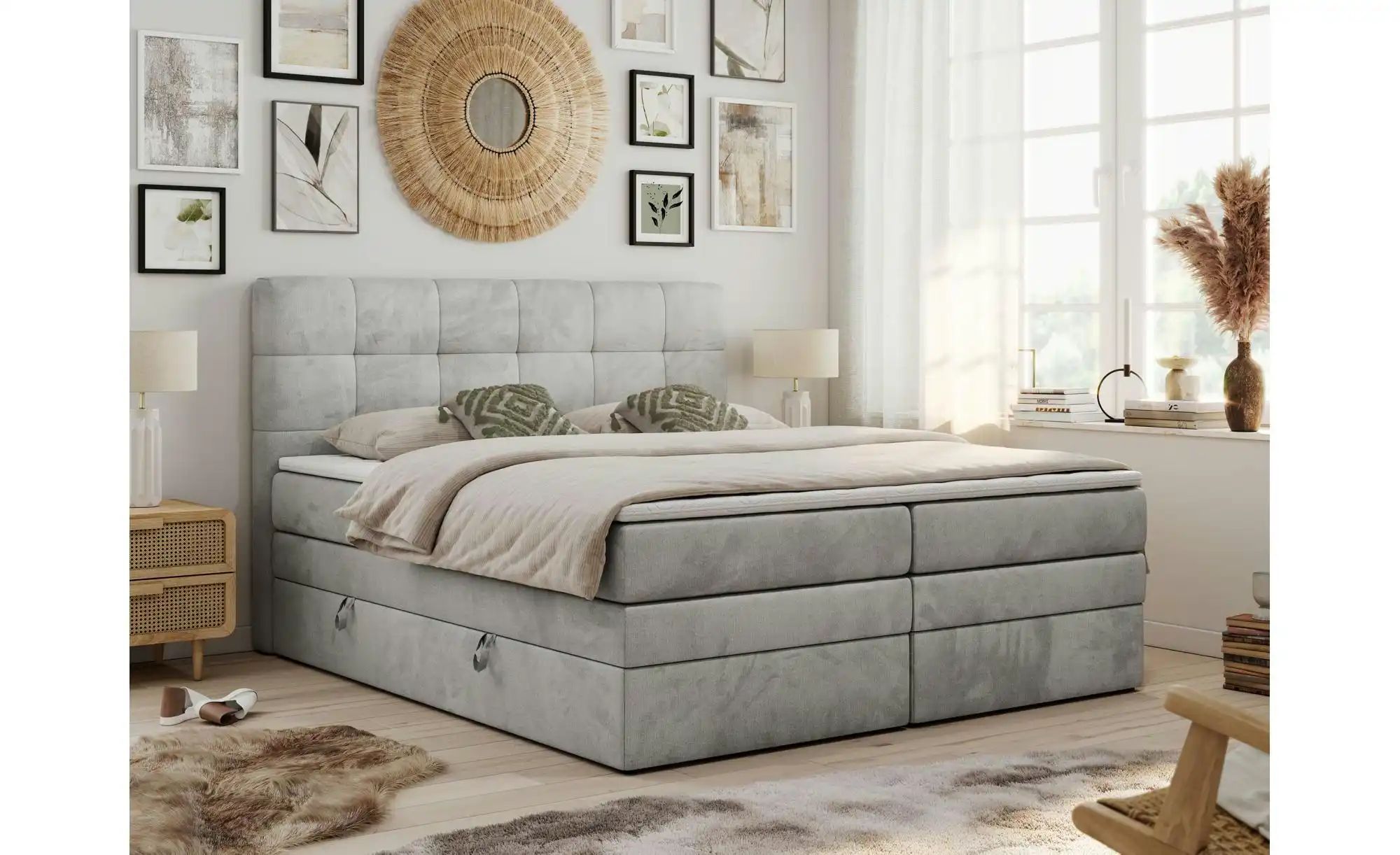 Thumbnail - Boxspringbett mit Bettkasten Luka King ¦ grau ¦ Maße (cm): B: 140 H: 110 Betten > Komfortbetten - Höffner
