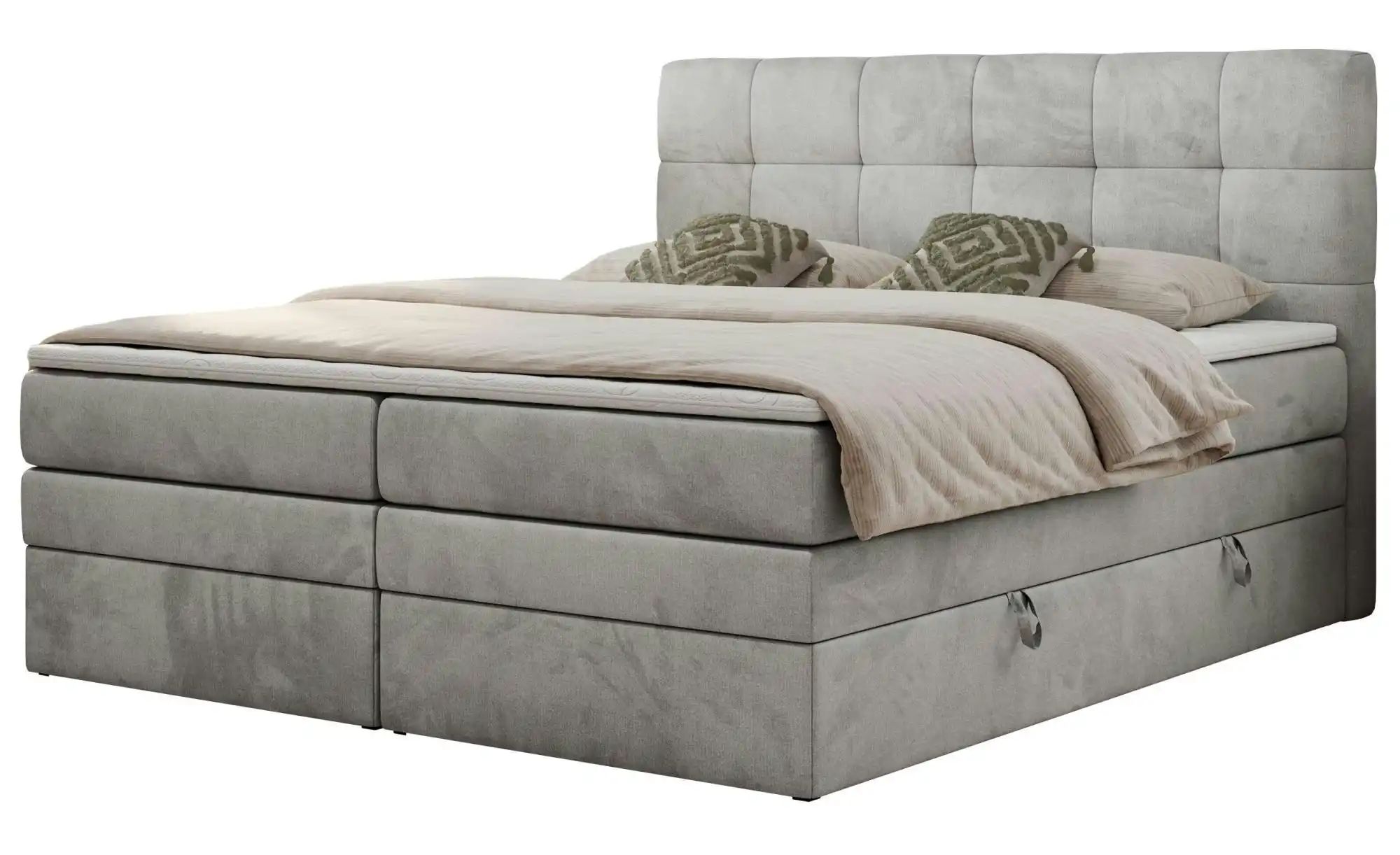 Boxspringbett mit Bettkasten Luka King ¦ grau ¦ Maße (cm): B: 140 H: 110 Be günstig online kaufen
