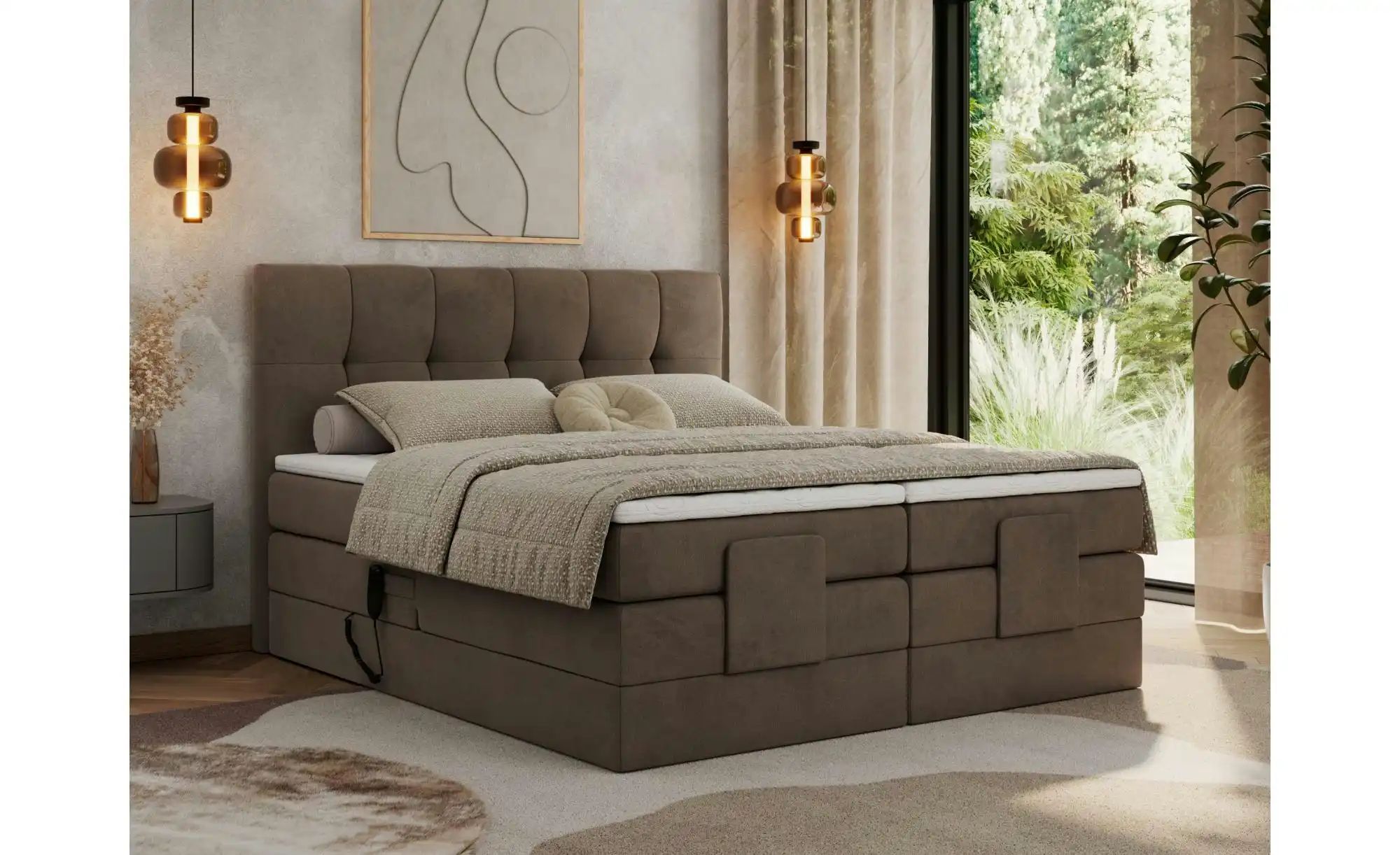 Motor Boxspringbett mit Bettkasten Vittoria ¦ braun ¦ Maße (cm): B: 208 H: günstig online kaufen