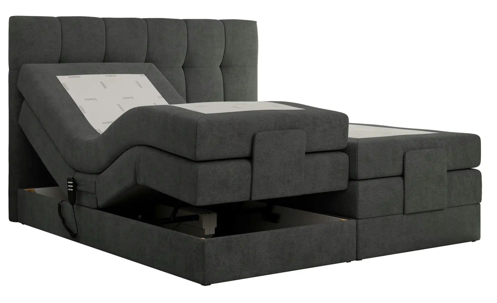 Motor Boxspringbett mit Bettkasten Vittoria ¦ grau ¦ Maße (cm): B: 208 H: 1 günstig online kaufen