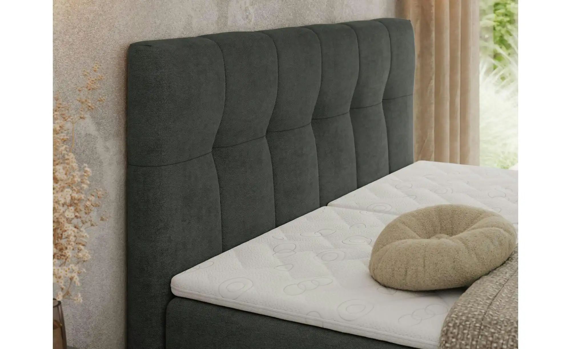 Motor Boxspringbett mit Bettkasten Vittoria ¦ grau ¦ Maße (cm): B: 208 H: 1 günstig online kaufen