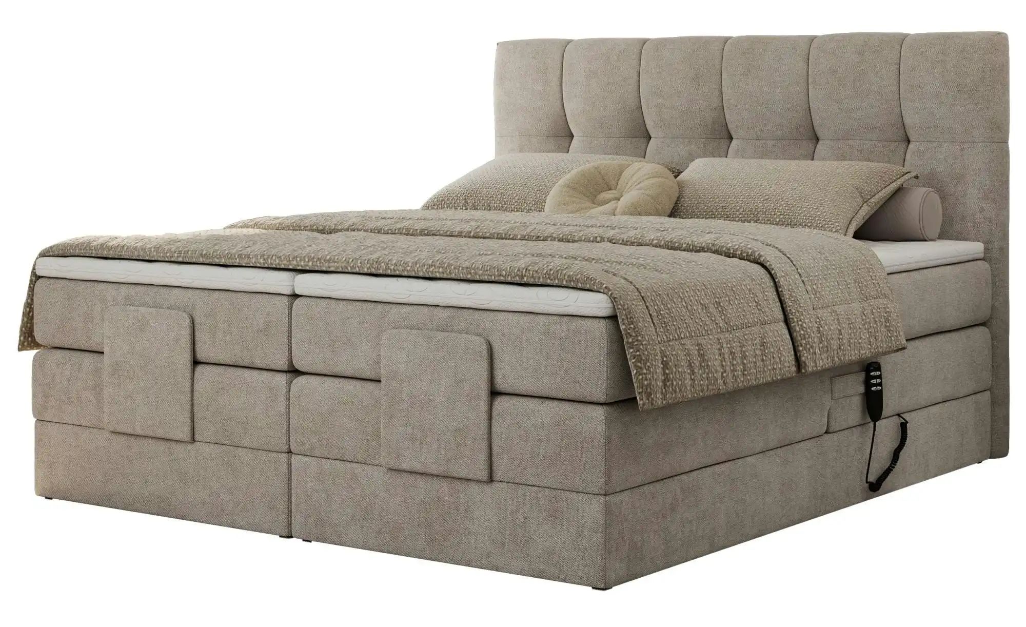 Motor Boxspringbett mit Bettkasten Vittoria ¦ beige ¦ Maße (cm): B: 208 H: günstig online kaufen