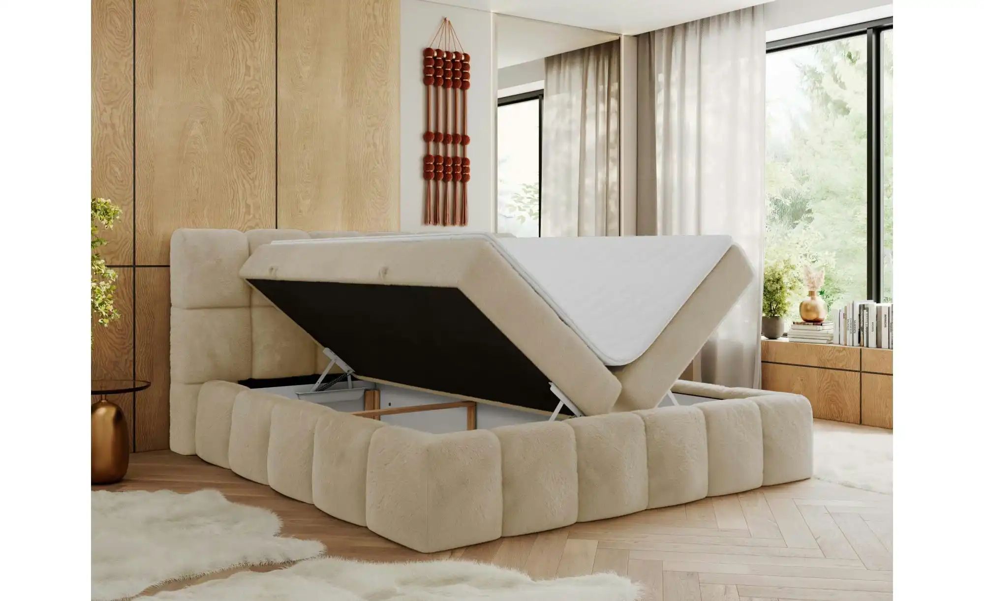 Boxbett mit Bettkasten Nira ¦ creme ¦ Maße (cm): H: 113 Betten > Komfortbet günstig online kaufen