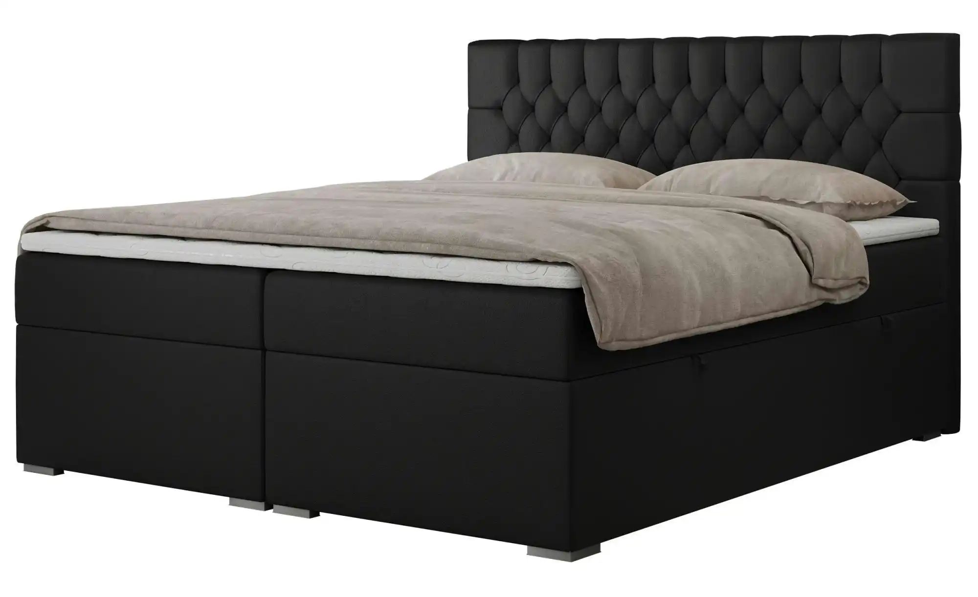 Boxbett mit Bettkasten Pera ¦ schwarz ¦ Maße (cm): H: 125 Betten > Polsterb günstig online kaufen