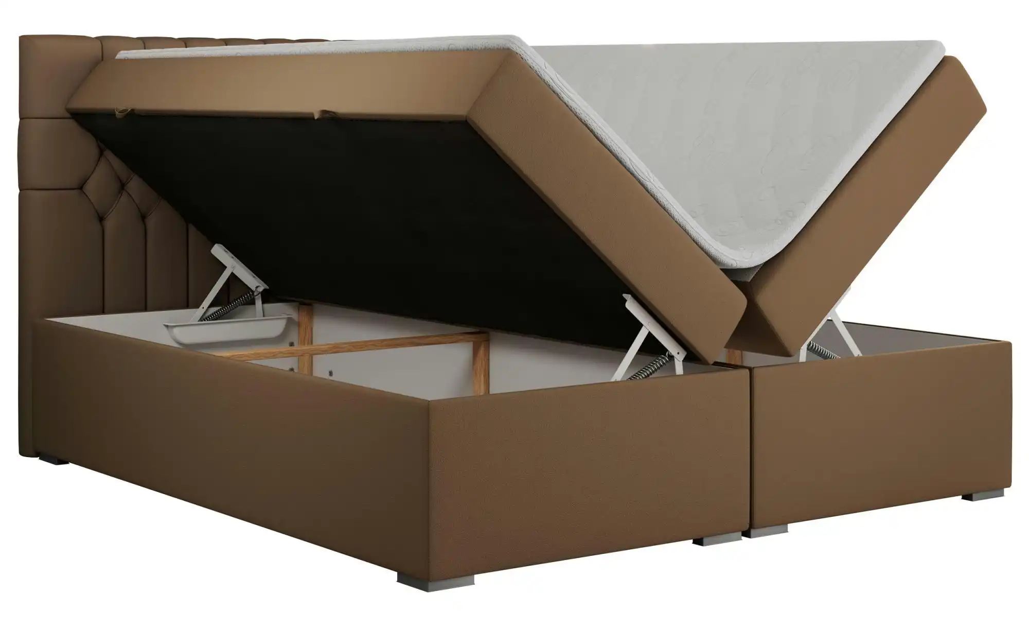 Boxbett mit Bettkasten Pera ¦ braun ¦ Maße (cm): H: 125 Betten > Komfortbet günstig online kaufen