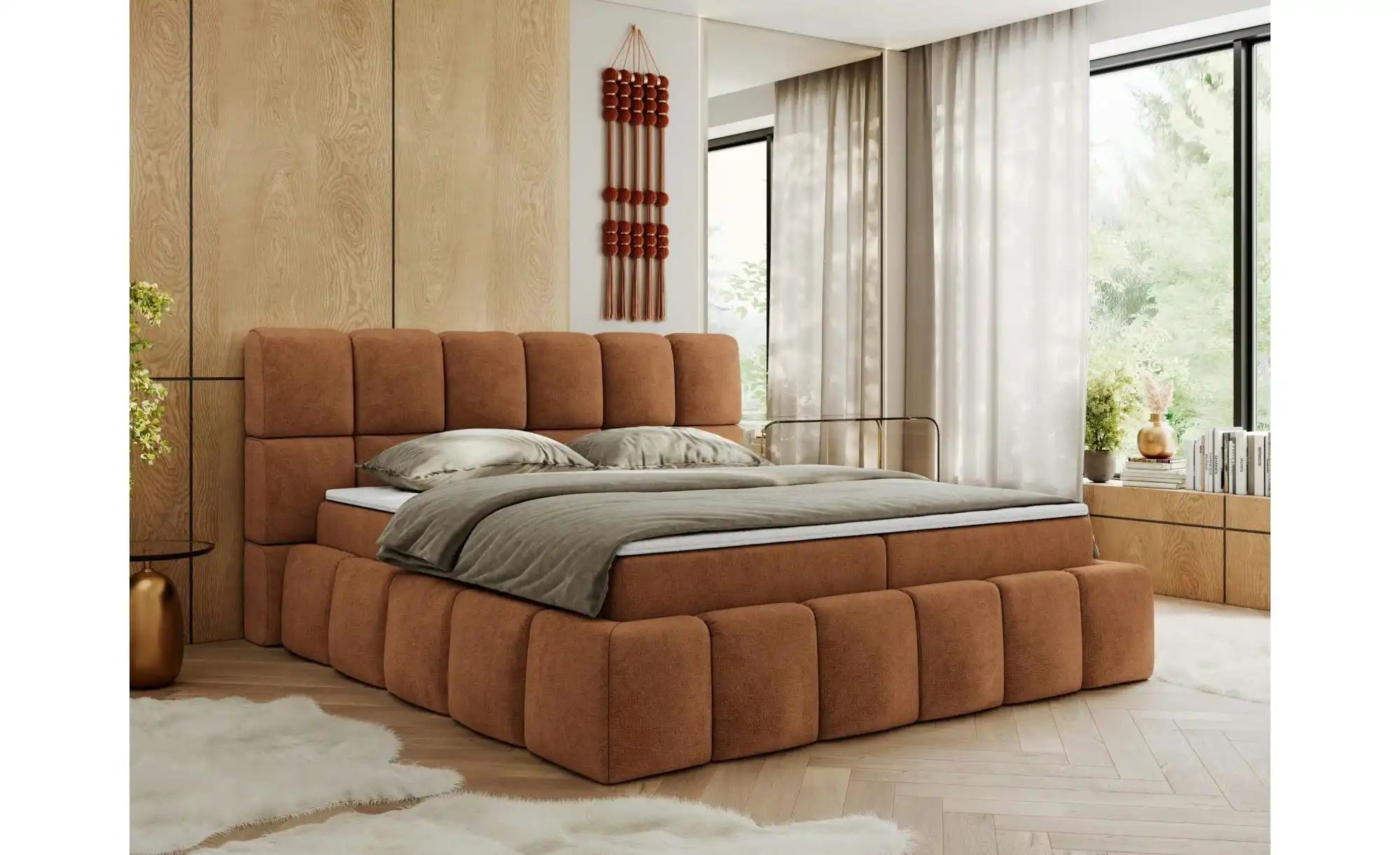 Boxbett mit Bettkasten Nira ¦ orange ¦ Maße (cm): H: 113 Betten > Komfortbe günstig online kaufen