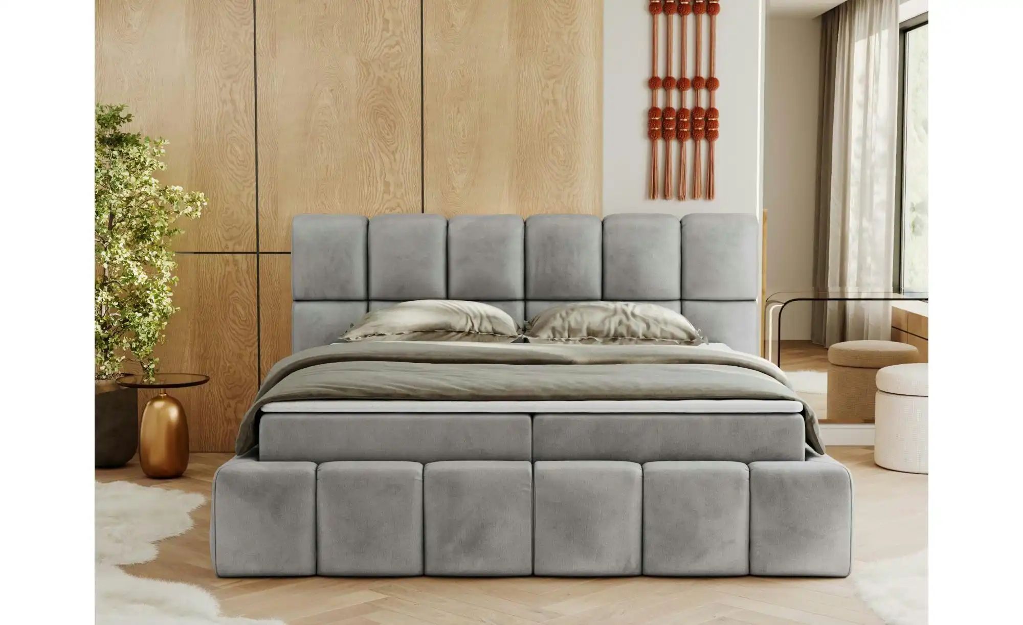 Boxbett mit Bettkasten Nira ¦ grau ¦ Maße (cm): H: 113 Betten > Komfortbett günstig online kaufen