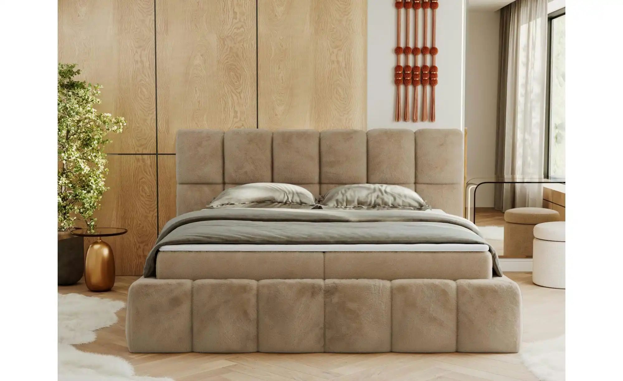 Boxbett mit Bettkasten Nira ¦ beige ¦ Maße (cm): H: 113 Betten > Komfortbet günstig online kaufen