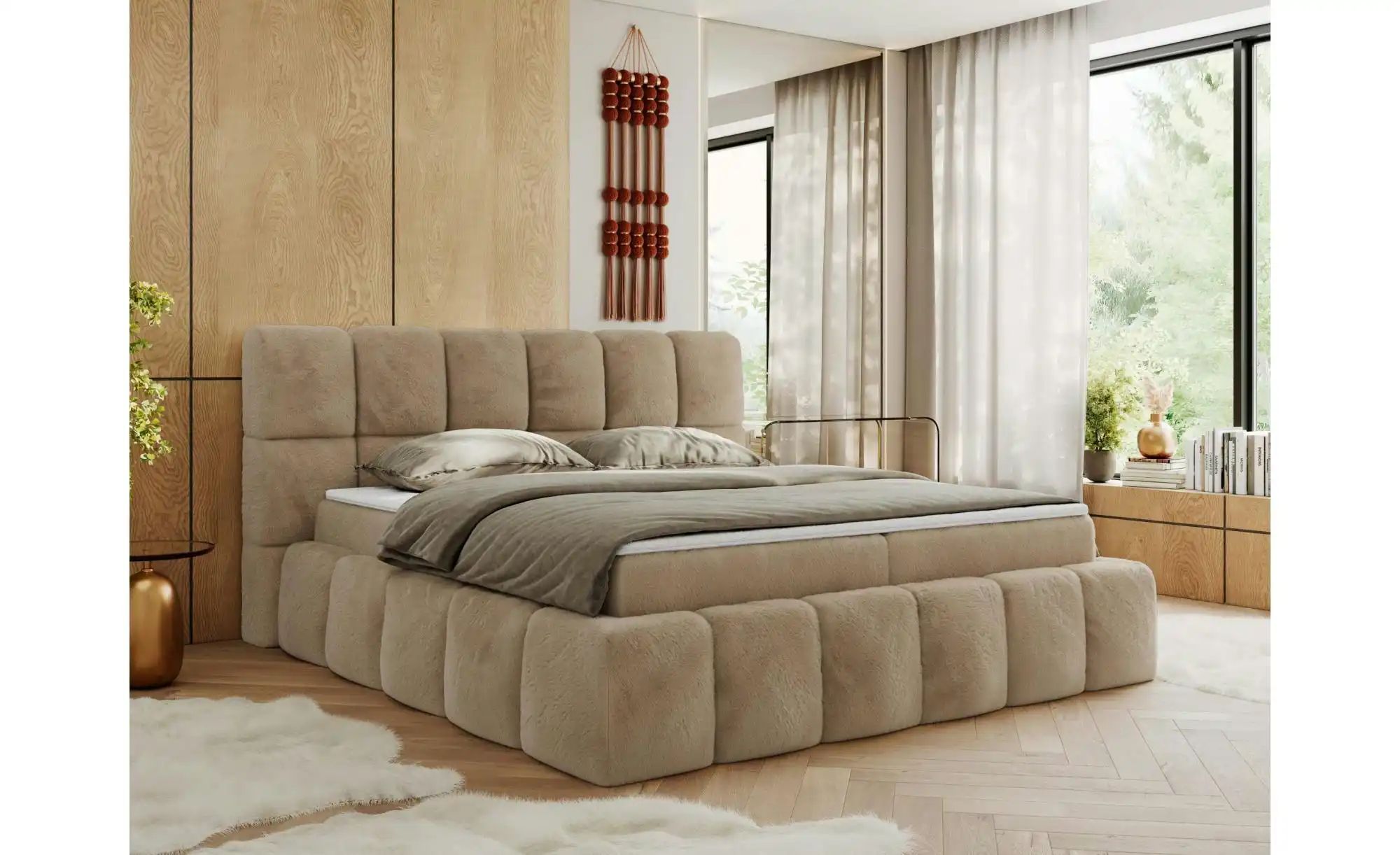 Boxbett mit Bettkasten Nira ¦ beige ¦ Maße (cm): H: 113 Betten > Komfortbet günstig online kaufen