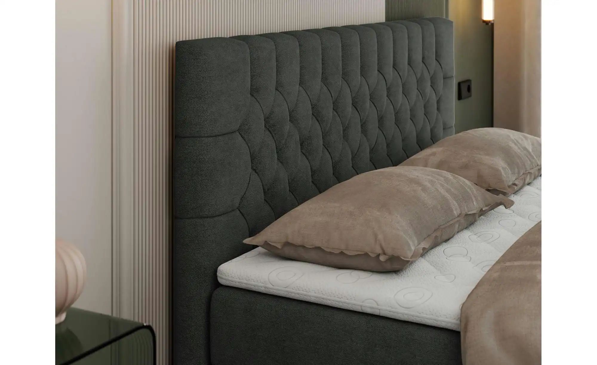 Thumbnail - Boxbett mit Bettkasten Pera ¦ grau ¦ Maße (cm): B: 120 H: 125 Betten > Komfortbetten - Höffner