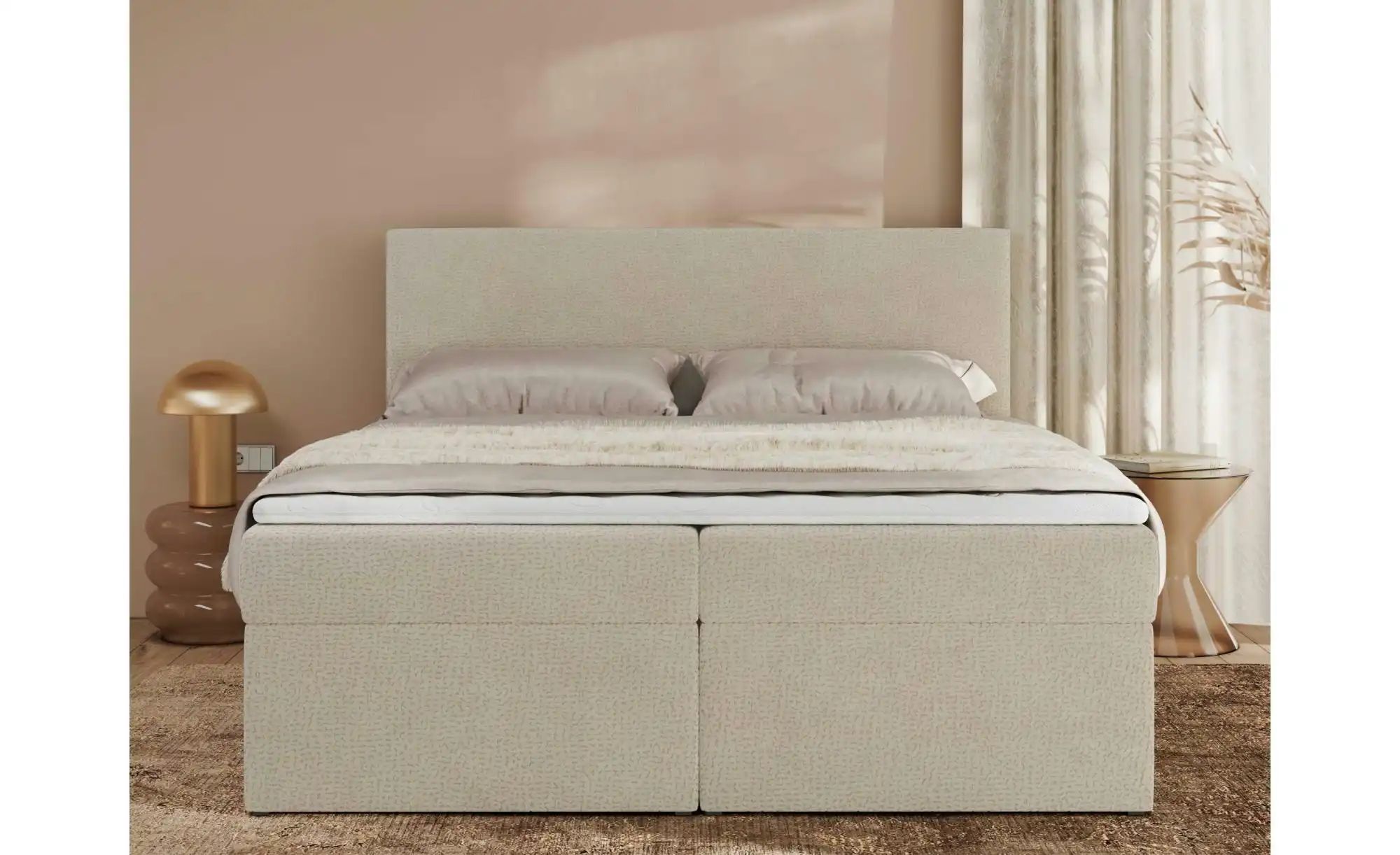 Boxbett mit Bettkasten Jaguar ¦ beige ¦ Maße (cm): H: 119 Betten > Polsterb günstig online kaufen