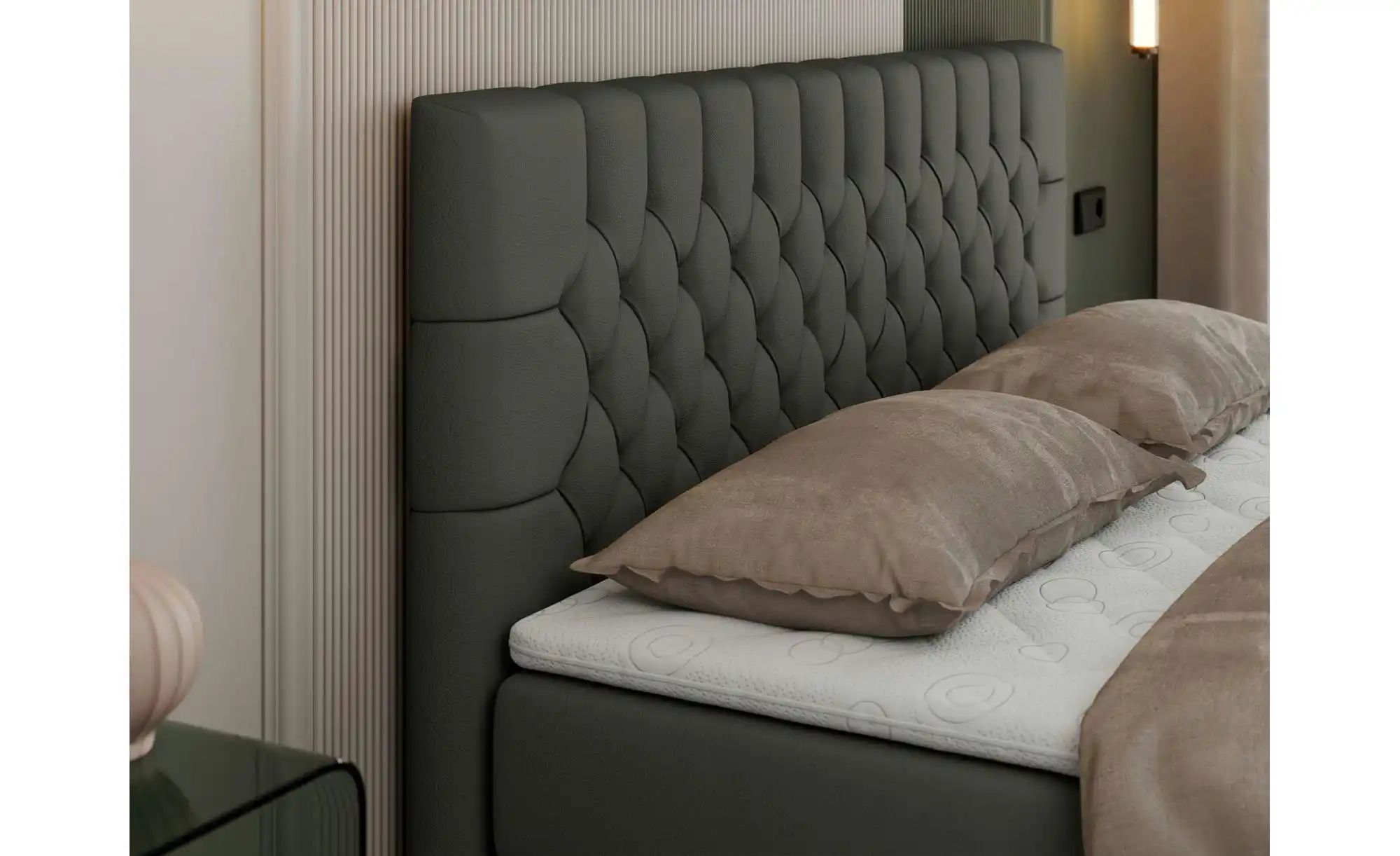 Thumbnail - Boxbett mit Bettkasten Pera ¦ grau ¦ Maße (cm): B: 120 H: 125 Betten > Komfortbetten - Höffner