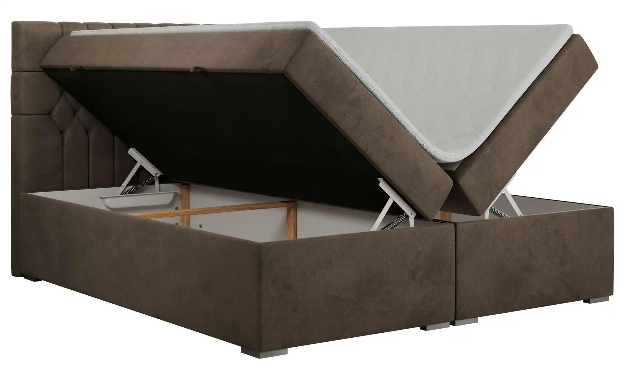 Boxbett mit Bettkasten Pera ¦ braun ¦ Maße (cm): H: 125 Betten > Komfortbet günstig online kaufen