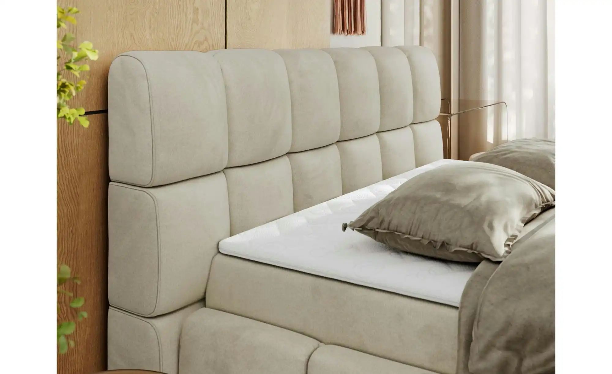 Thumbnail - Boxbett mit Bettkasten Nira ¦ beige ¦ Maße (cm): H: 113 Betten > Komfortbetten - Höffner