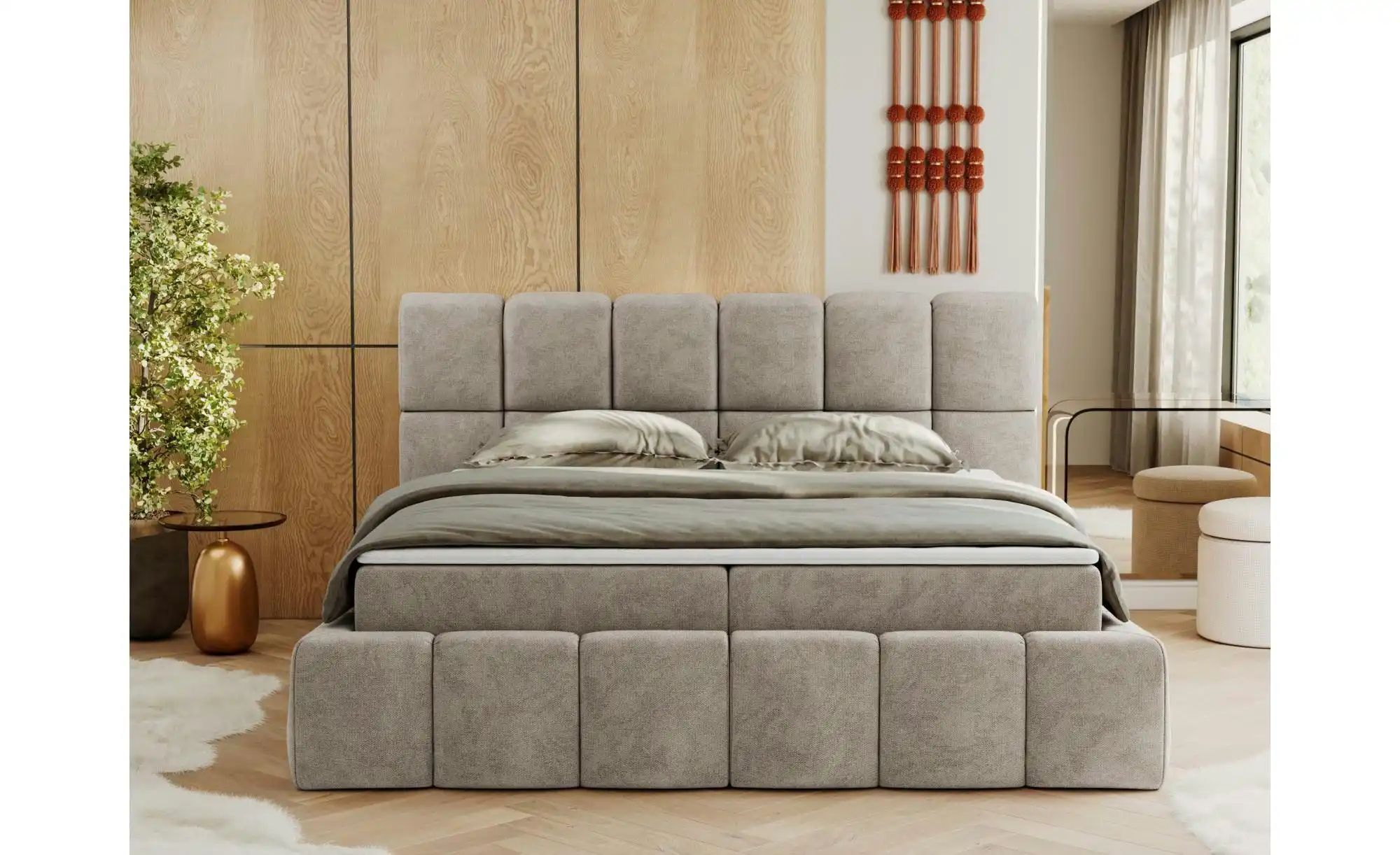 Boxbett mit Bettkasten Nira ¦ beige ¦ Maße (cm): H: 113 Betten > Komfortbet günstig online kaufen