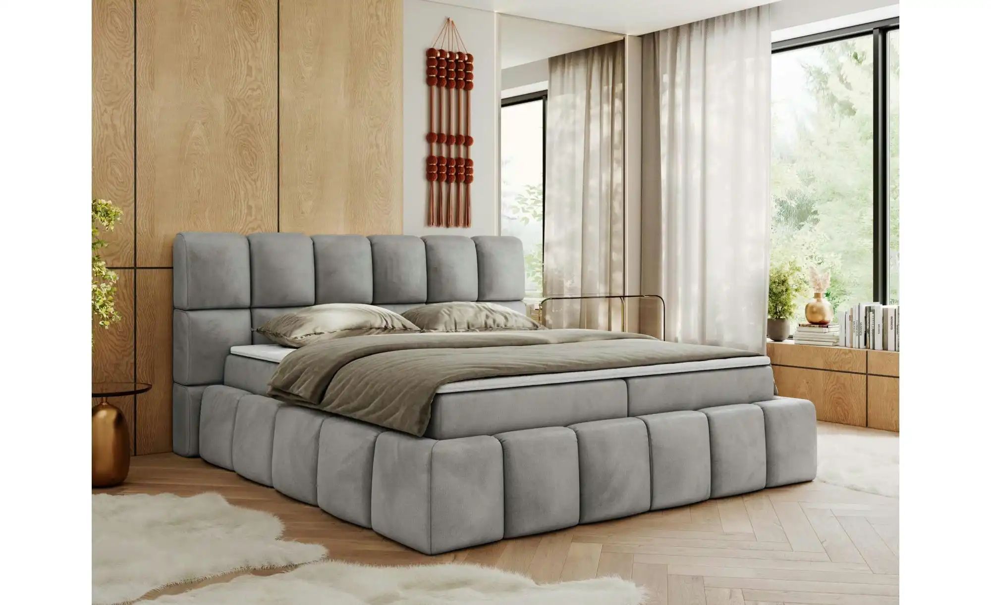 Boxbett mit Bettkasten Nira ¦ grau ¦ Maße (cm): H: 113 Betten > Komfortbett günstig online kaufen