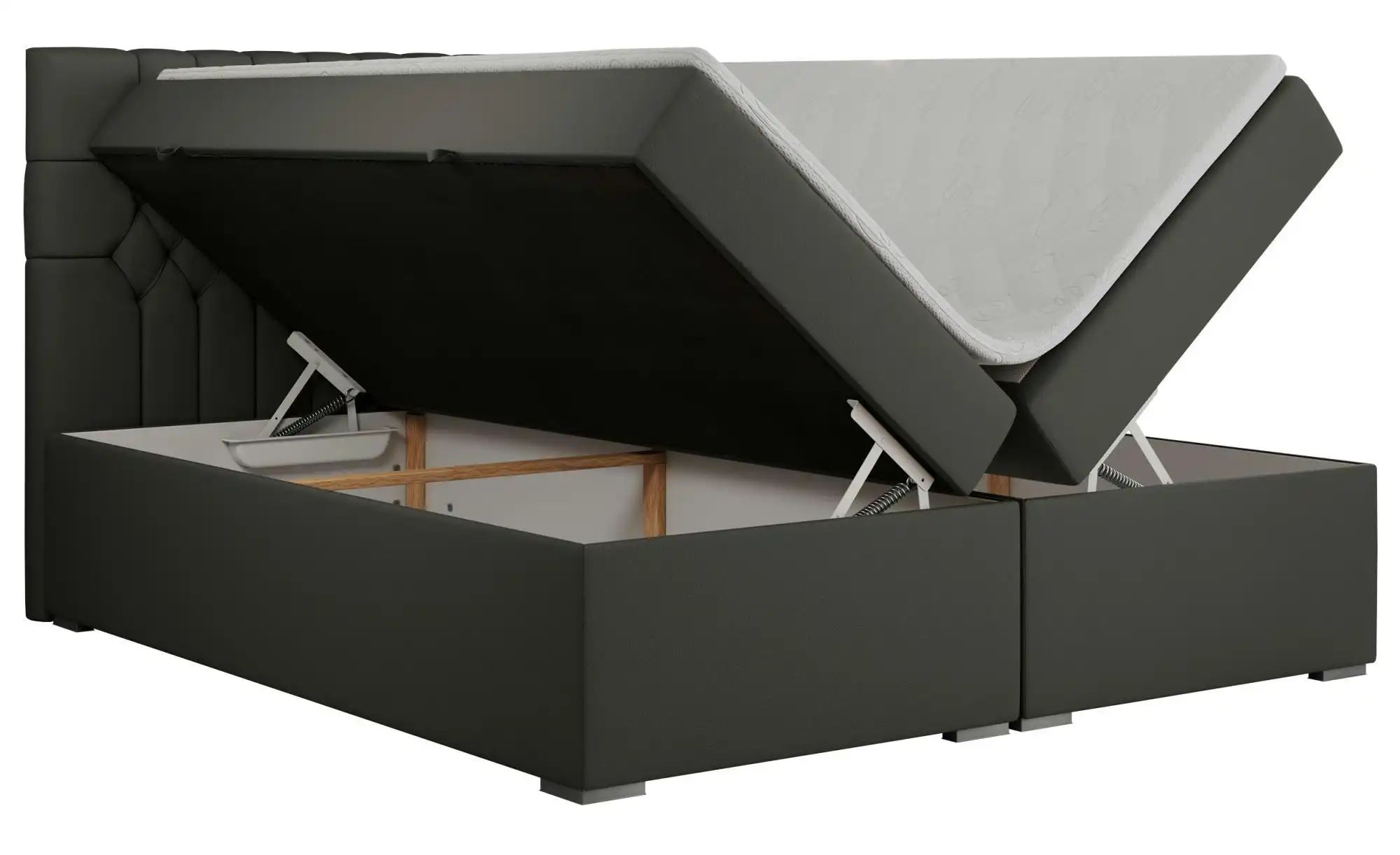 Boxbett mit Bettkasten Pera ¦ grau ¦ Maße (cm): H: 125 Betten > Polsterbett günstig online kaufen