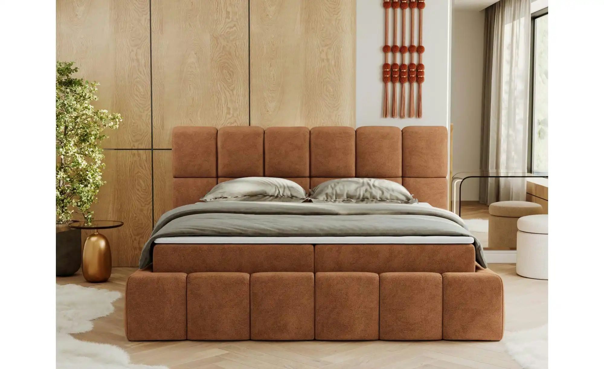 Boxbett mit Bettkasten Nira ¦ orange ¦ Maße (cm): H: 113 Betten > Komfortbe günstig online kaufen