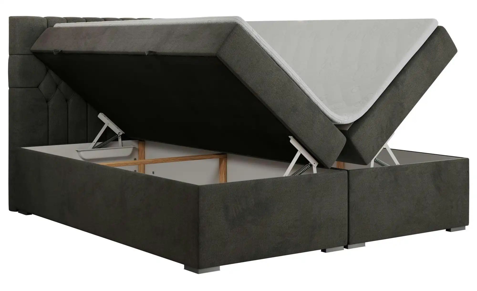 Boxbett mit Bettkasten Pera ¦ grau ¦ Maße (cm): B: 200 H: 125 Betten > Komf günstig online kaufen