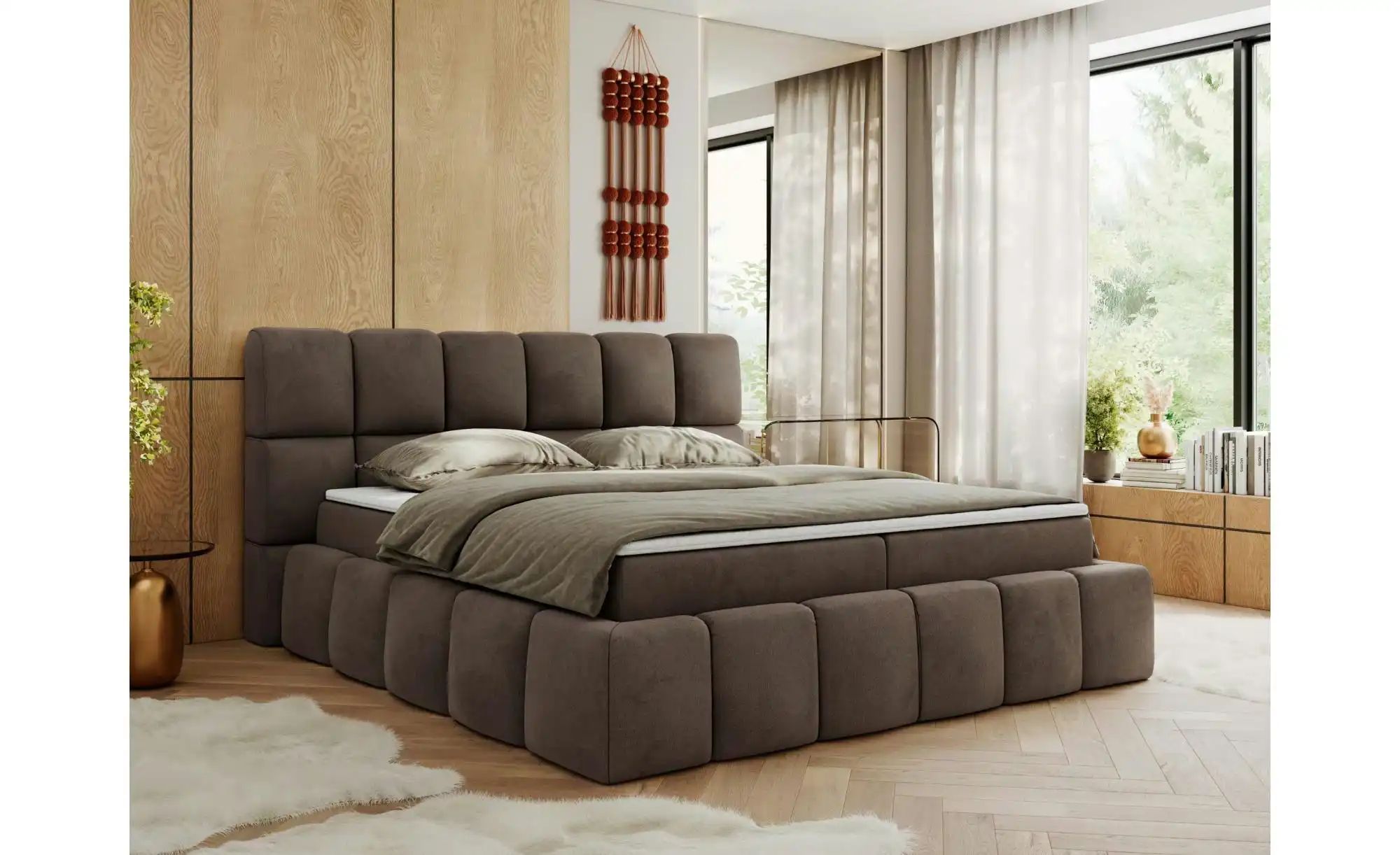 Boxbett mit Bettkasten Nira ¦ braun ¦ Maße (cm): B: 234 H: 113 Betten > Kom günstig online kaufen