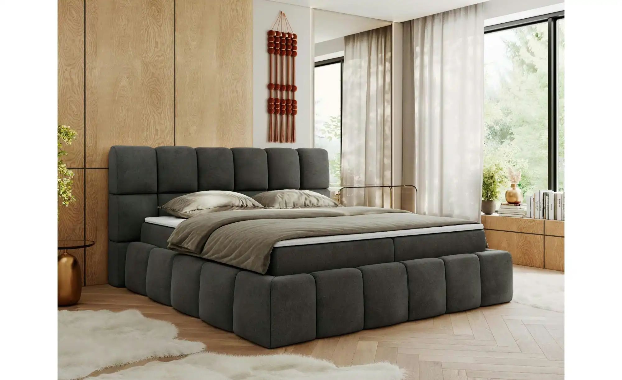 Boxbett mit Bettkasten Nira ¦ grau ¦ Maße (cm): H: 113 Betten > Komfortbett günstig online kaufen
