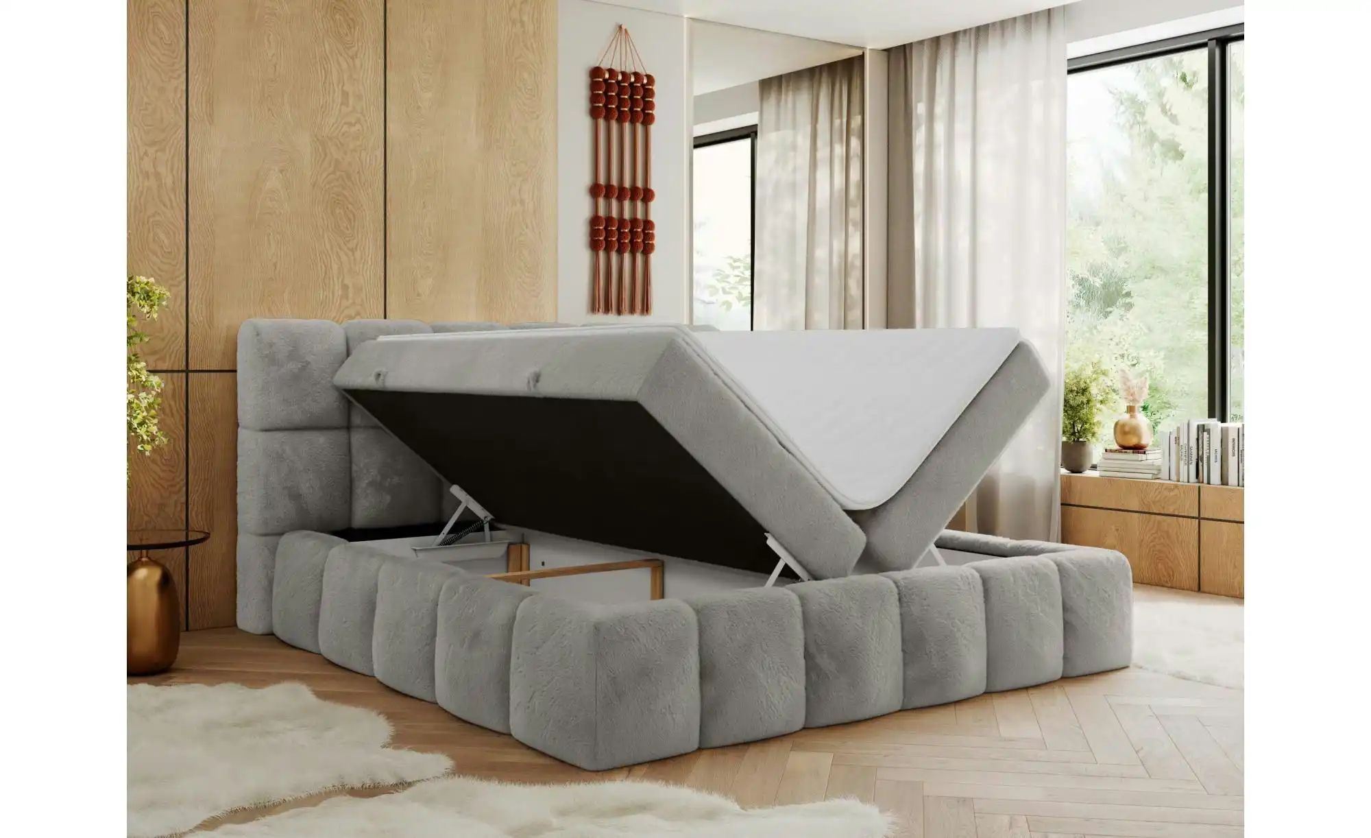 Boxbett mit Bettkasten Nira ¦ grau ¦ Maße (cm): B: 194 H: 113 Betten > Komf günstig online kaufen