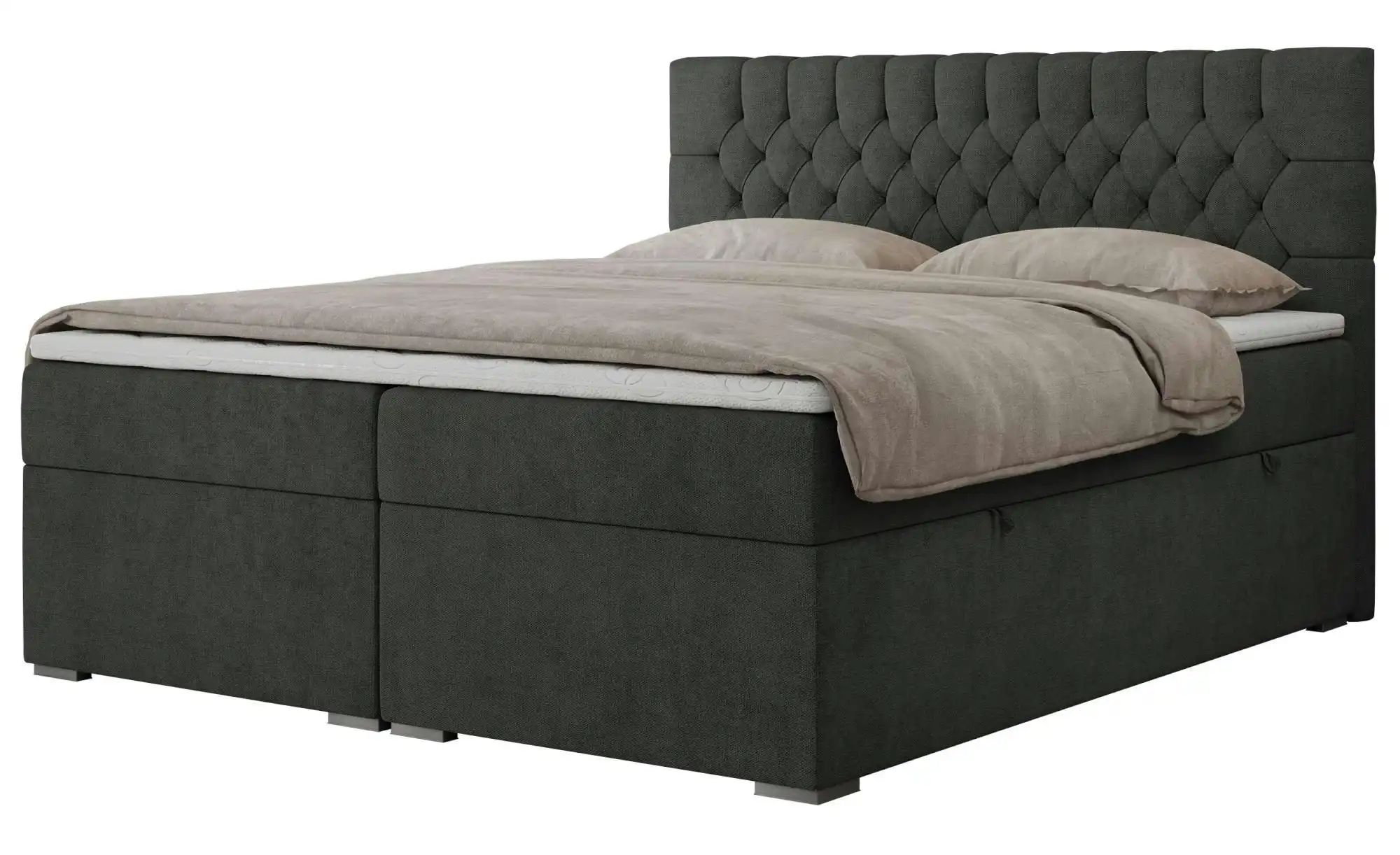 Boxbett mit Bettkasten Pera ¦ grau ¦ Maße (cm): H: 125 Betten > Komfortbett günstig online kaufen