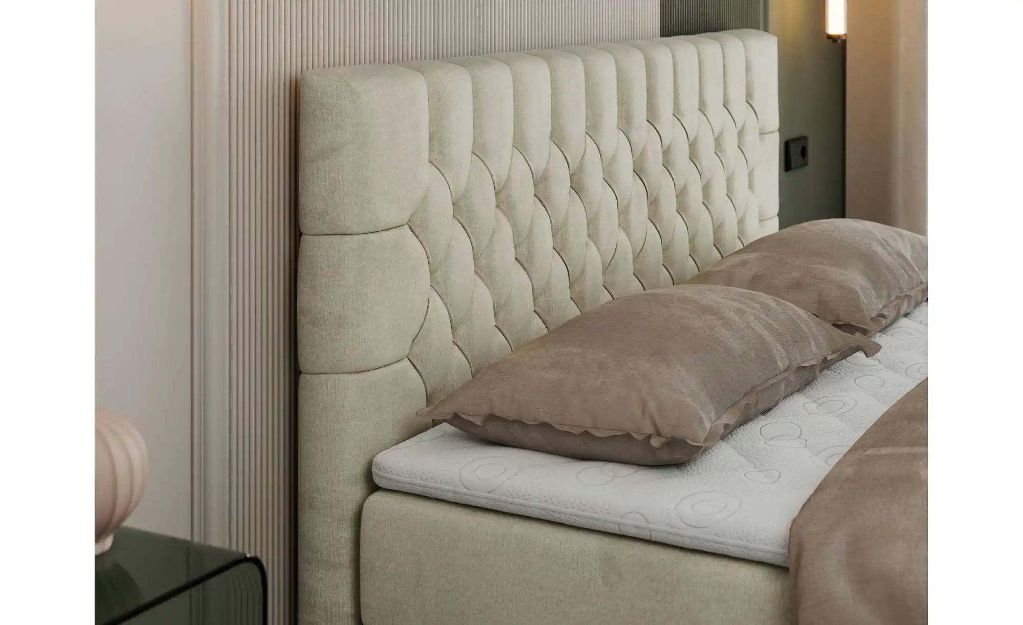 Thumbnail - Boxbett mit Bettkasten Pera ¦ beige ¦ Maße (cm): H: 125 Betten > Polsterbetten - Höffner