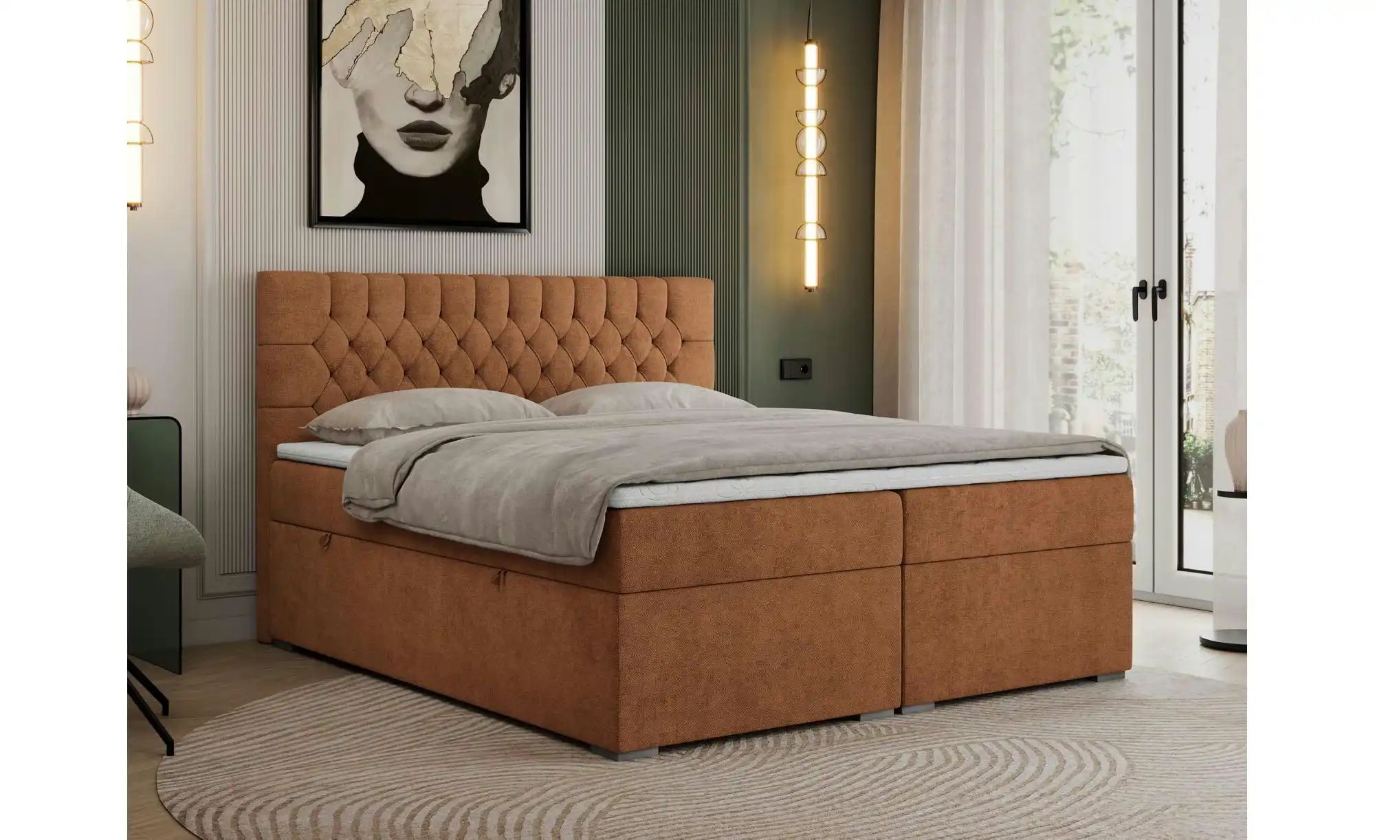 Thumbnail - Boxbett mit Bettkasten Pera ¦ orange ¦ Maße (cm): H: 125 Betten > Komfortbetten - Höffner