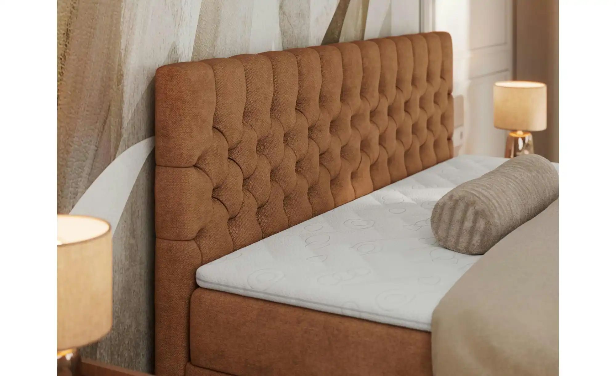 Thumbnail - Boxbett mit Bettkasten Grimaldi ¦ orange ¦ Maße (cm): B: 144 H: 115 Betten > Komfortbetten - Höffner