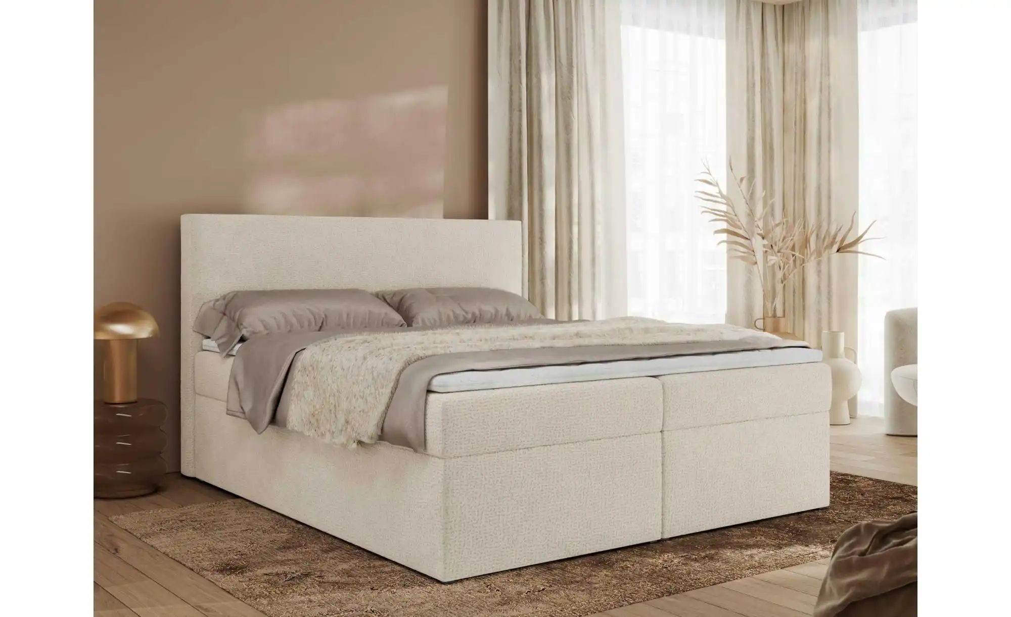 Boxbett mit Bettkasten Jaguar ¦ beige ¦ Maße (cm): H: 119 Betten > Komfortb günstig online kaufen