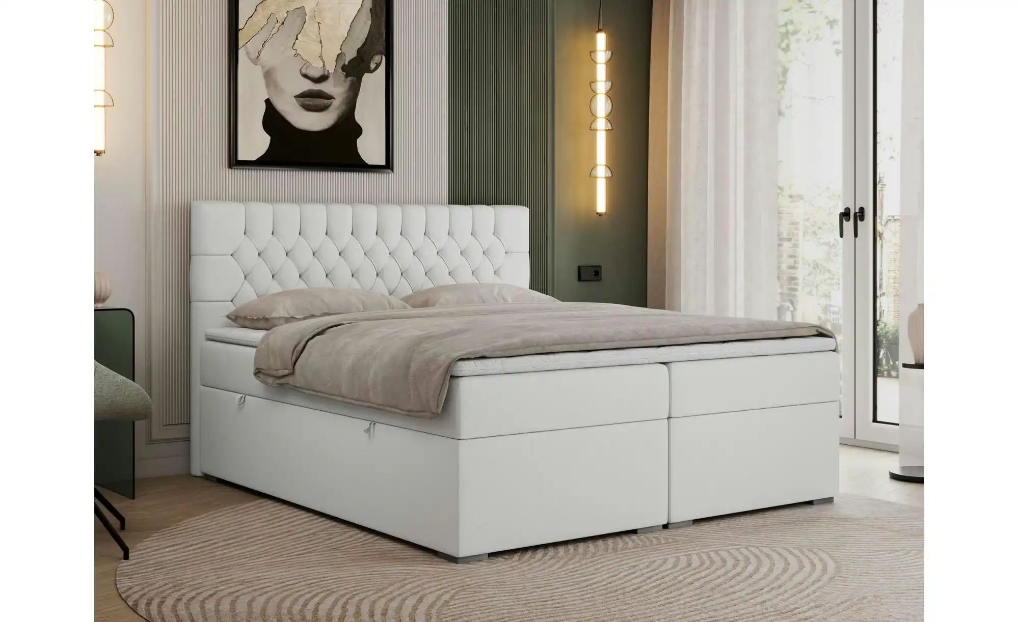Thumbnail - Boxbett mit Bettkasten Pera ¦ weiß ¦ Maße (cm): H: 125 Betten > Komfortbetten - Höffner