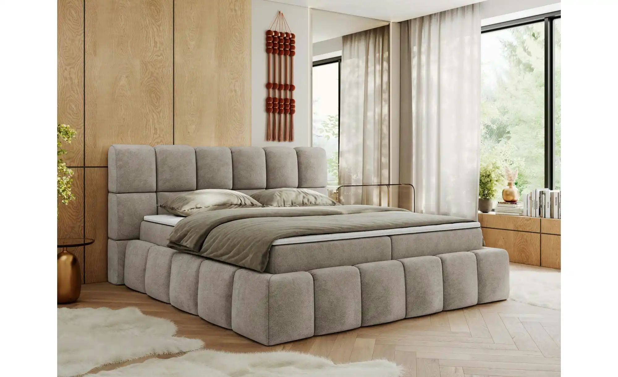 Boxbett mit Bettkasten Nira ¦ beige ¦ Maße (cm): H: 113 Betten > Komfortbet günstig online kaufen