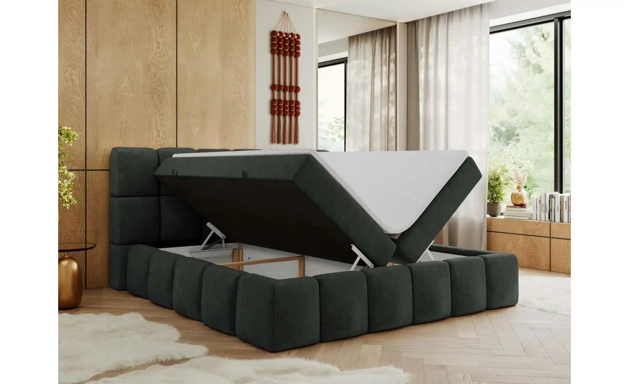 Thumbnail - Boxbett mit Bettkasten Nira ¦ grau ¦ Maße (cm): B: 154 H: 113 Betten > Komfortbetten - Höffner