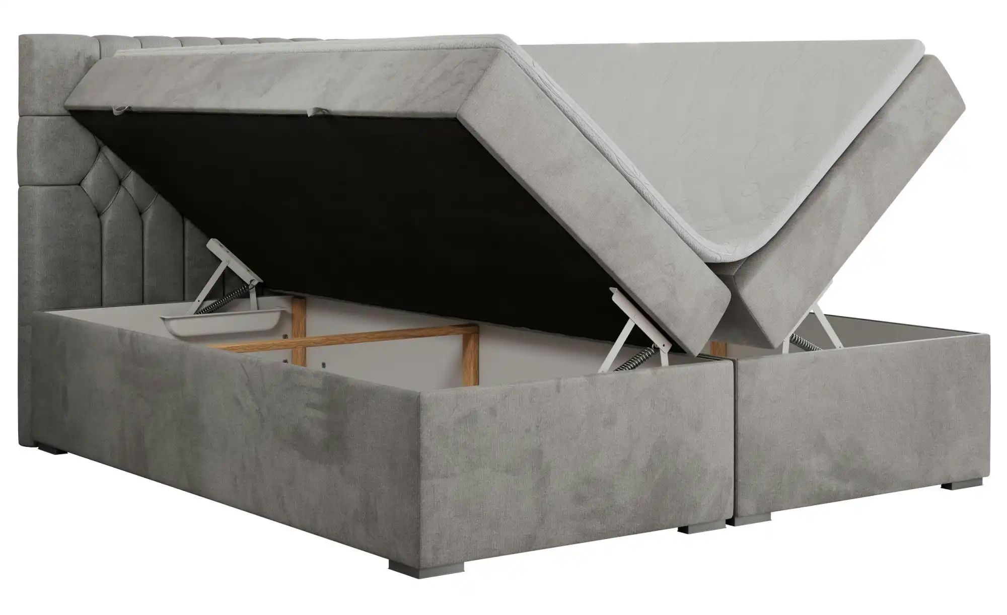 Boxbett mit Bettkasten Pera ¦ silber ¦ Maße (cm): H: 125 Betten > Komfortbe günstig online kaufen