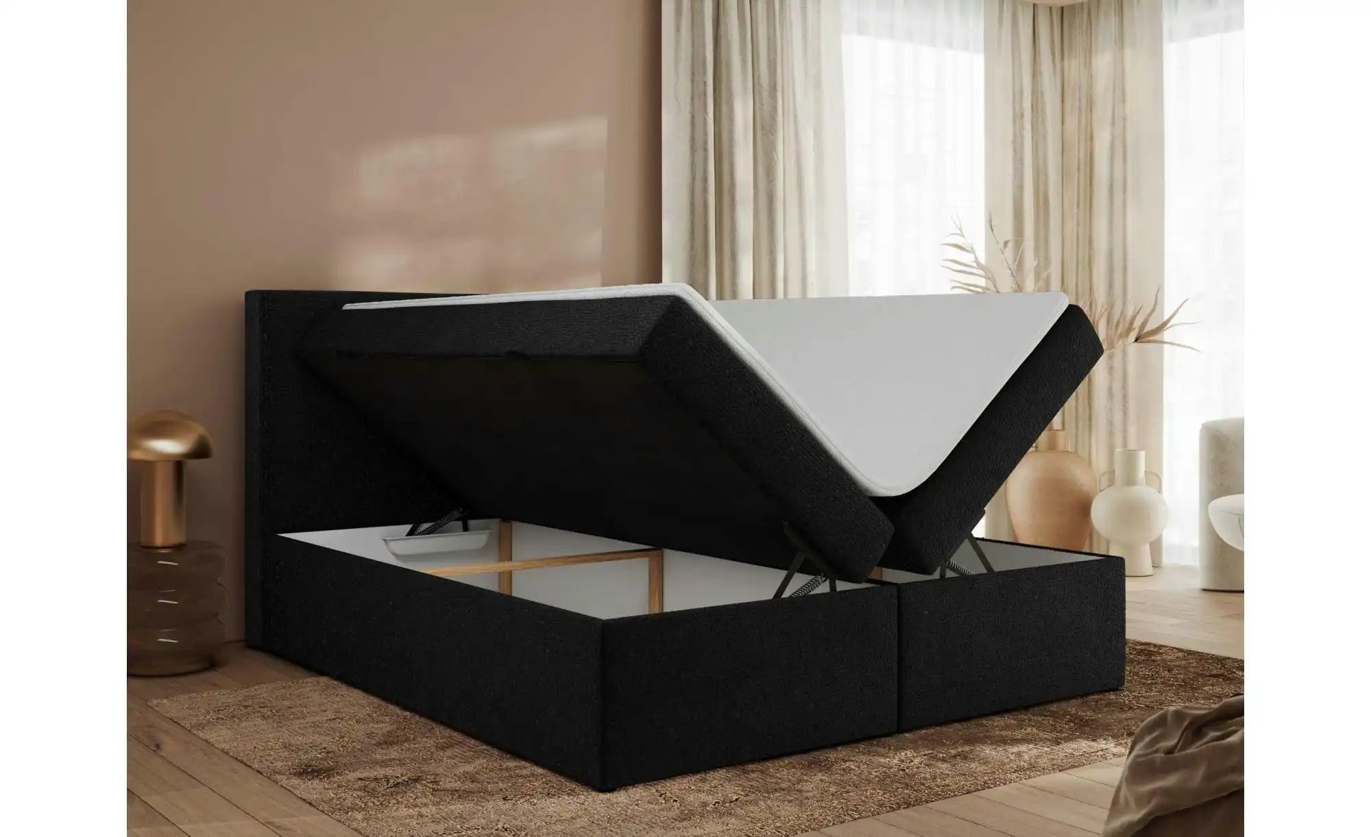 Boxbett mit Bettkasten Jaguar ¦ schwarz ¦ Maße (cm): H: 119 Betten > Komfor günstig online kaufen