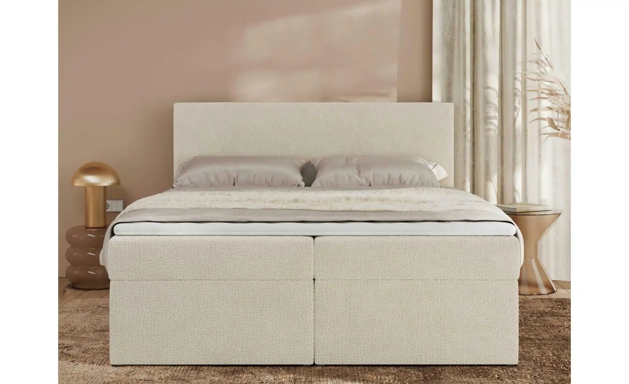 Boxbett mit Bettkasten Jaguar ¦ beige ¦ Maße (cm): H: 119 Betten > Komfortb günstig online kaufen
