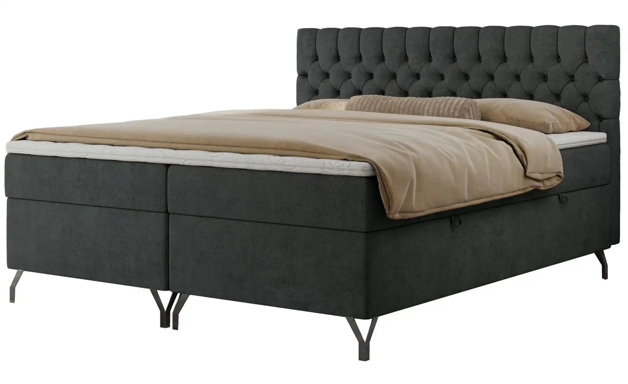 Boxbett mit Bettkasten Grimaldi ¦ grau ¦ Maße (cm): B: 144 H: 115 Betten > günstig online kaufen