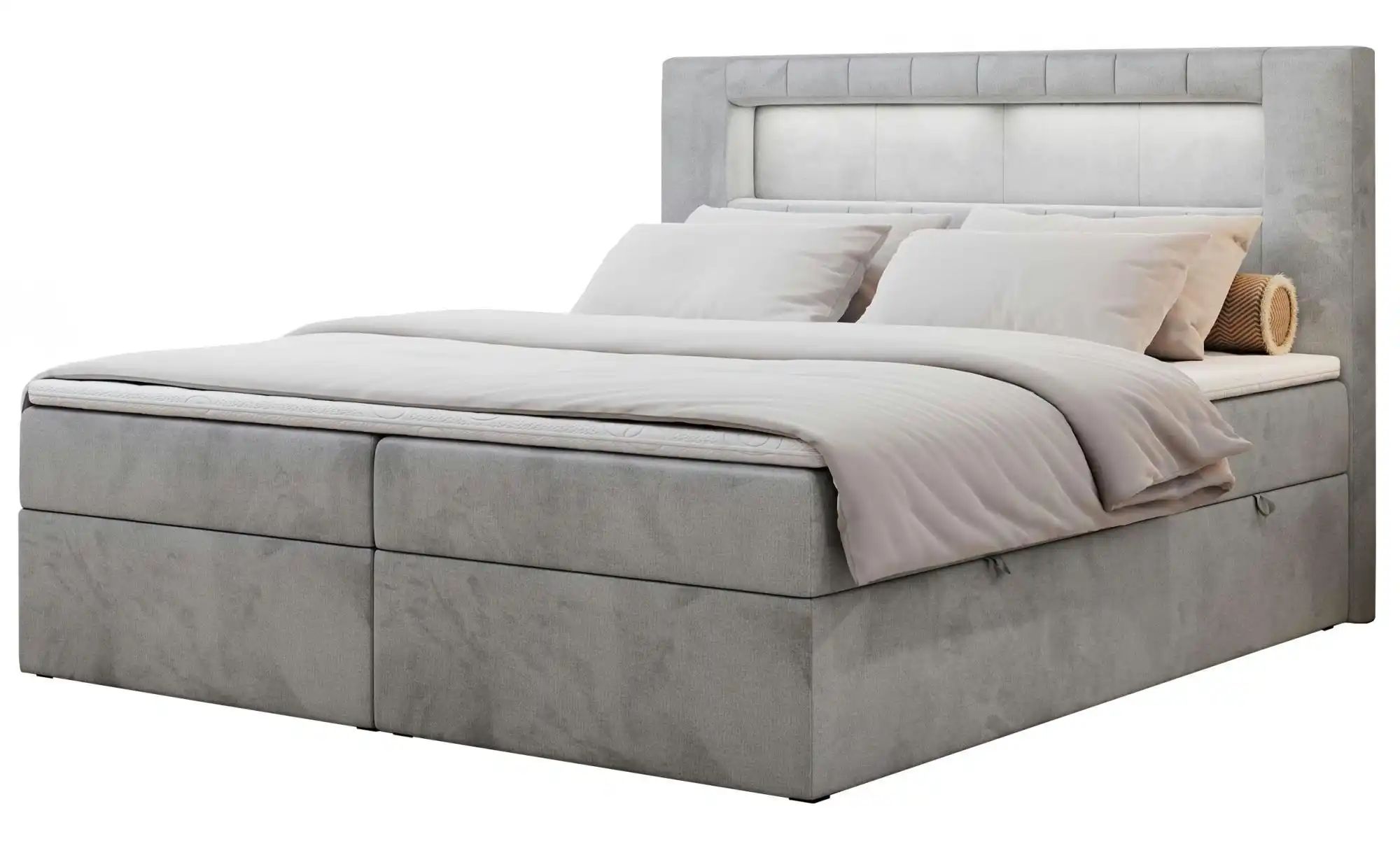 Boxbett mit Bettkasten Gold 5 ¦ grau ¦ Maße (cm): B: 180 H: 103 Betten > Ko günstig online kaufen