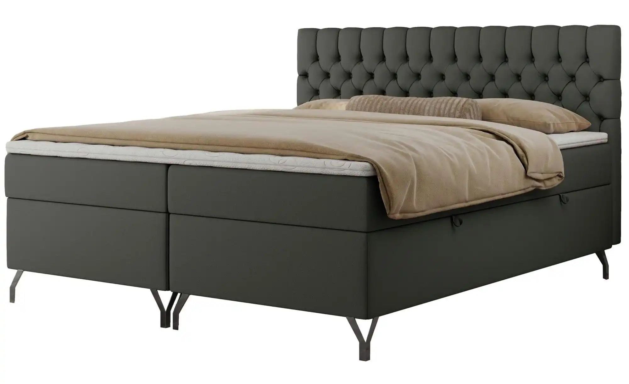 Boxbett mit Bettkasten Grimaldi ¦ grau ¦ Maße (cm): H: 115 Betten > Komfort günstig online kaufen